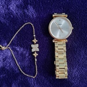 Fossil Carlie watch and bracelet